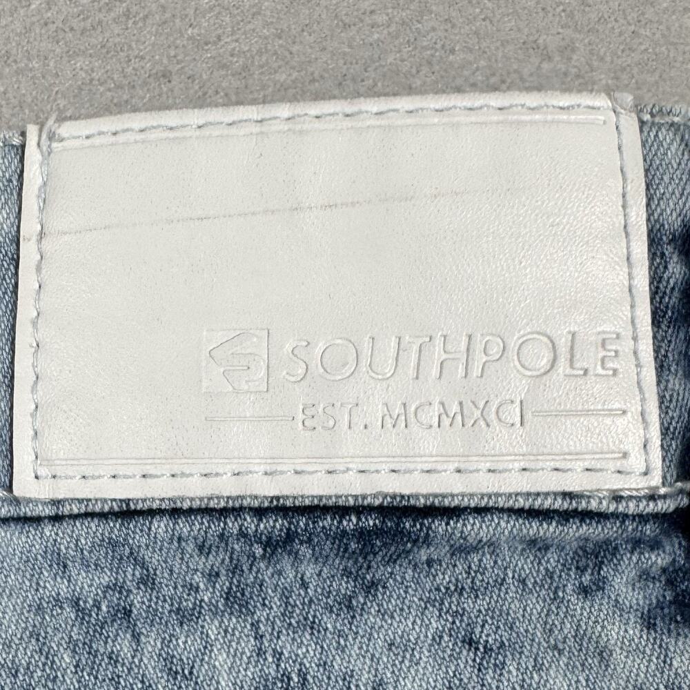 Southpole Mens Denim Shorts SZ 50 Light Acid Wash Stretch Hip-Hop Streetwear Y2K - Picture 8 of 14
